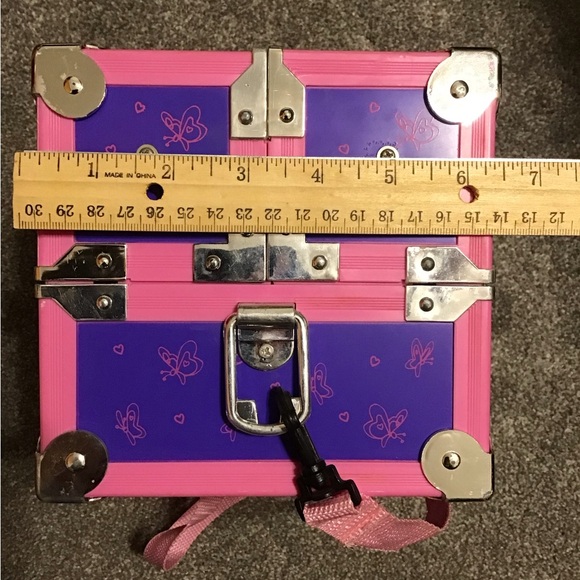 Vintage Caboodle pink and purple with butterflies - Picture 5 of 7